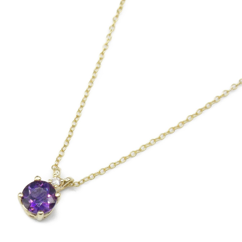 Tiffany Amethyst Diamond Necklace Yellow Gold Diamond Amethyst